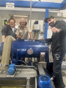 Marco, Arnaud, Mattia and the new Pieralisi decanter @ York Olive Oil Co.